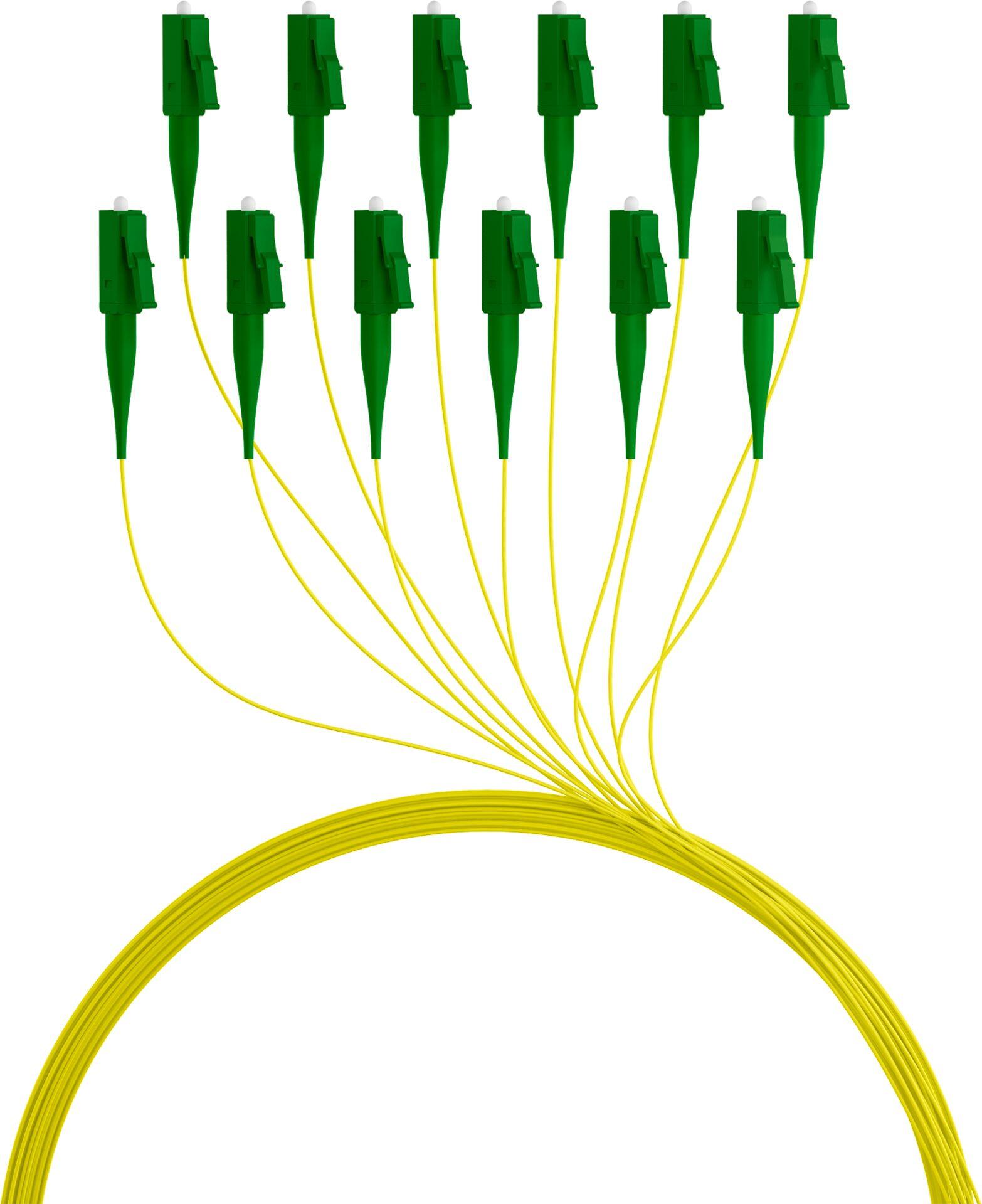 Pigtail Fibra Ottica Monomodale OS2 LC/APC G652D 2m Giallo