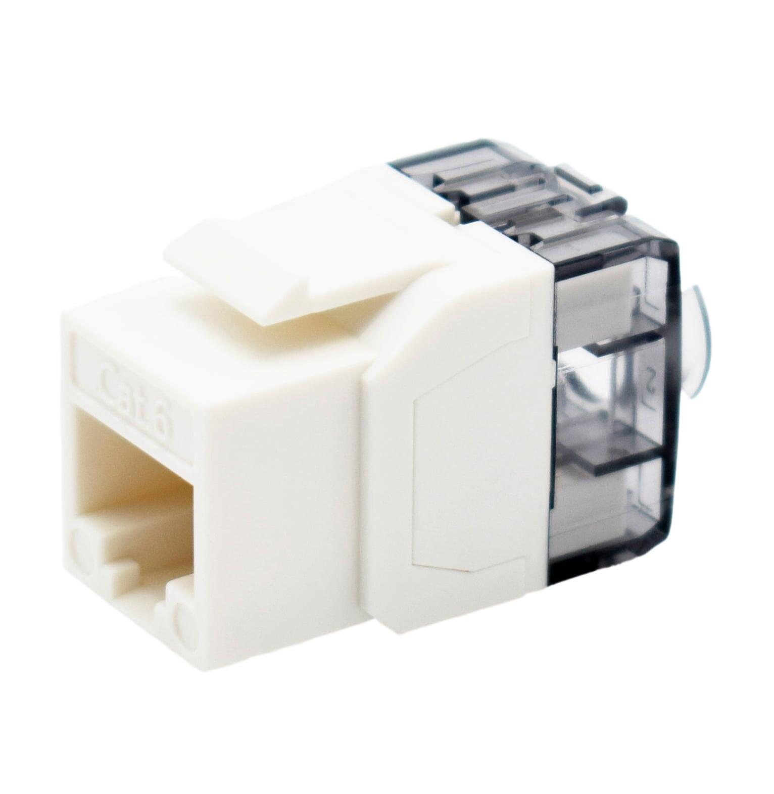 Frutto Keystone RJ45 Cat.6 UTP 180° Toolless Bianco