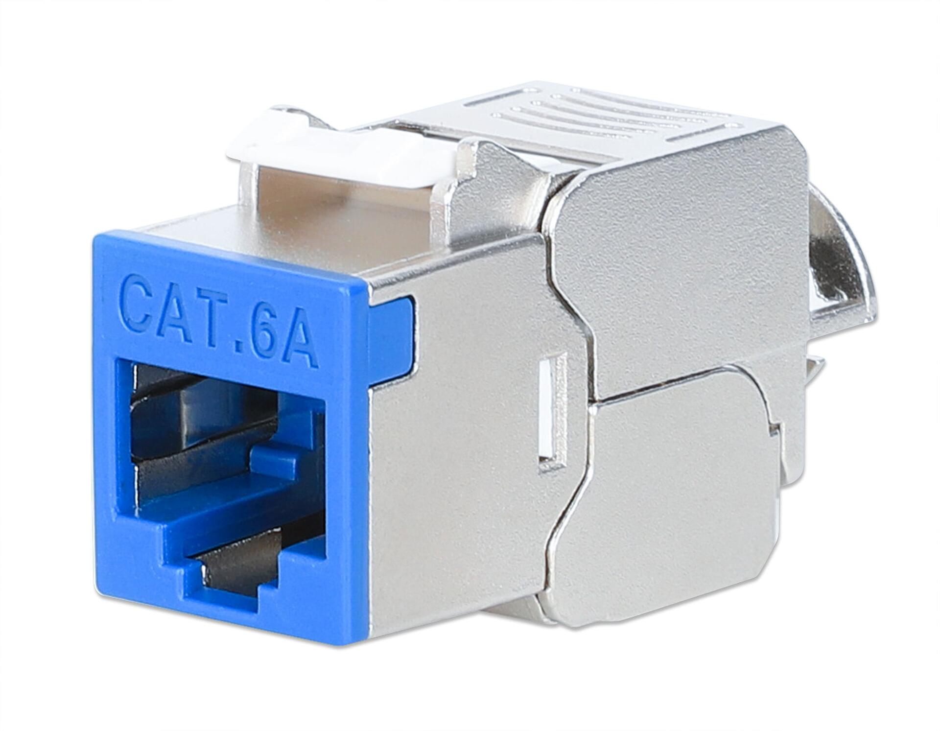 Frutto Keystone RJ45 Cat.6A 10G Slim STP Toolless Blu