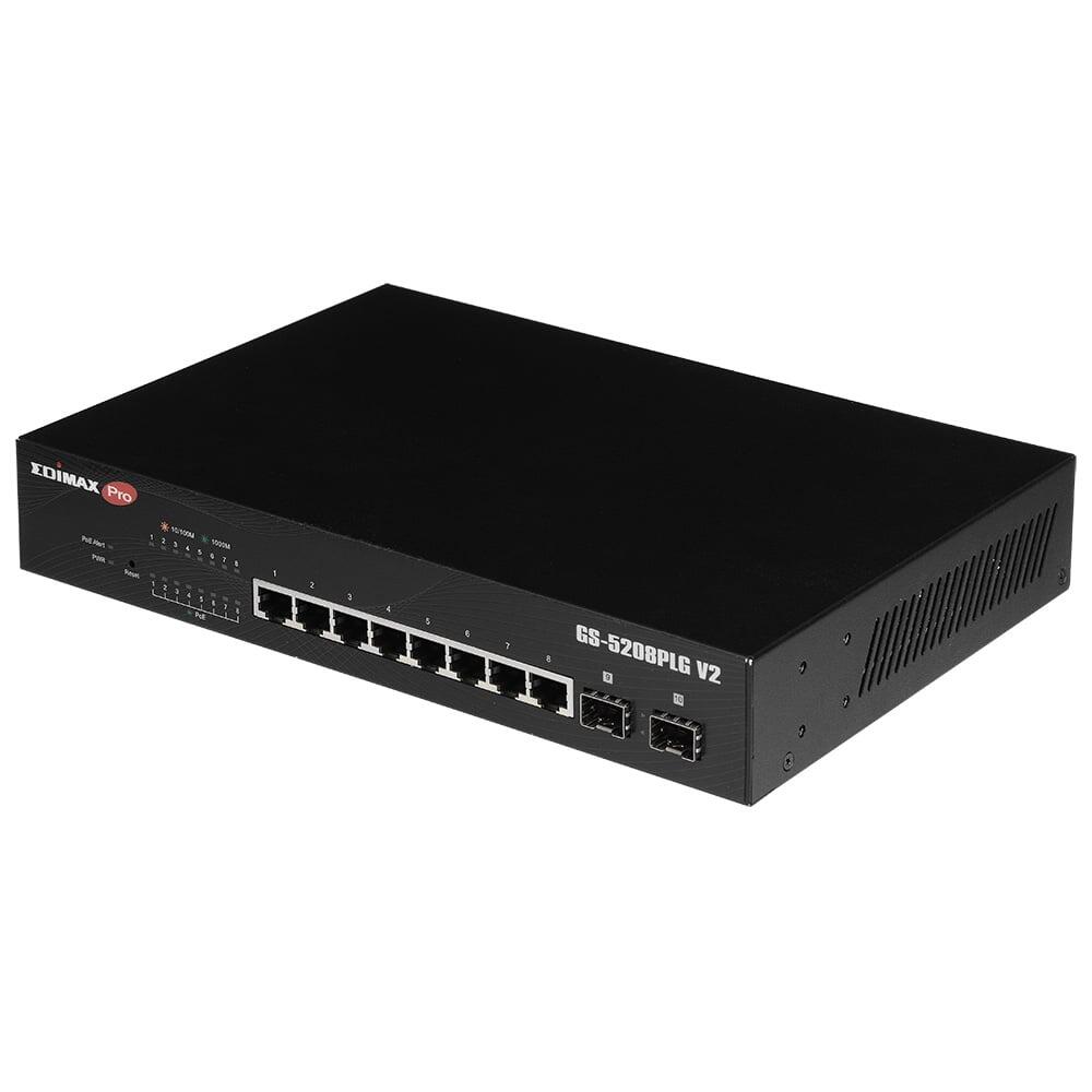 Smart Switch Web 10 porte Gigabit PoE+ 2 porte SFP, GS-5208PLG V2