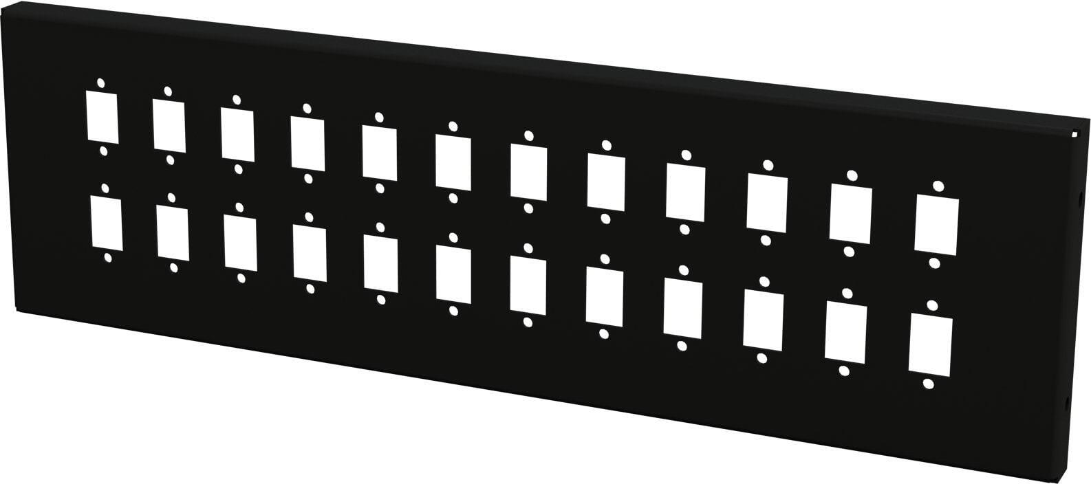 Piastra Adattatrice per 24 Adattatori a Bussola SC Simplex o 24 LC Duplex, Nera