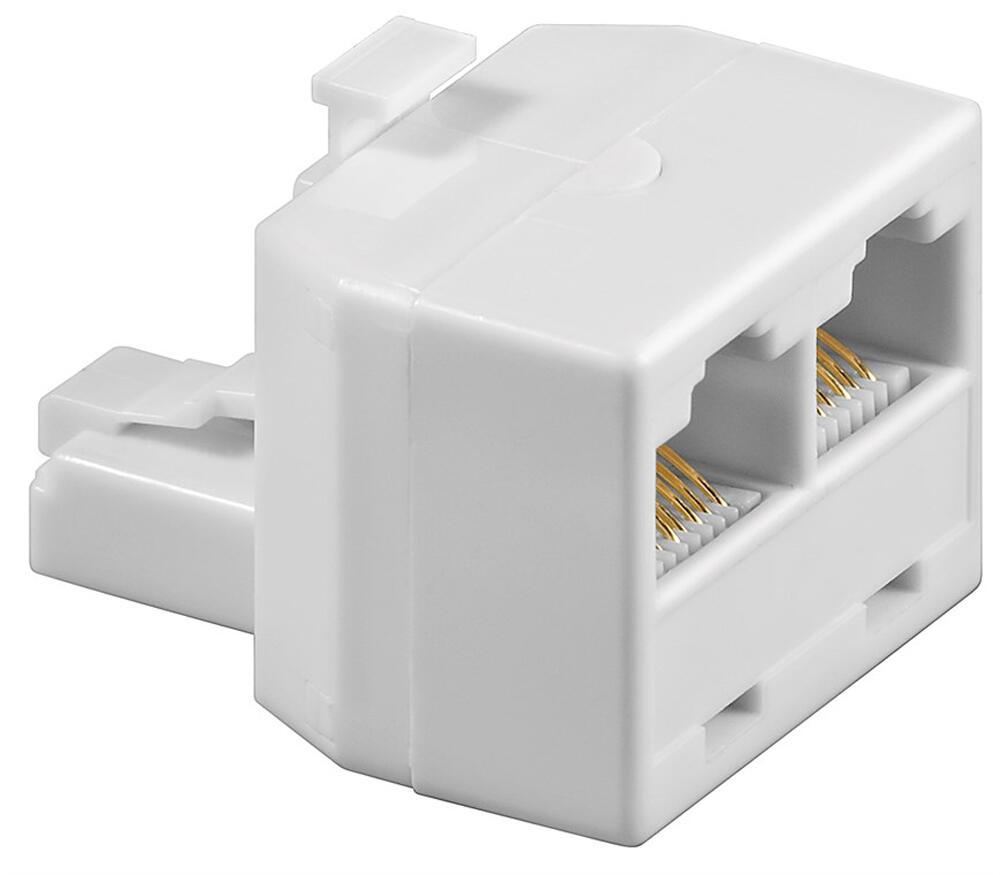 Adattatore a T ISDN 1xRJ45 M a 2xRJ45 F Bianco