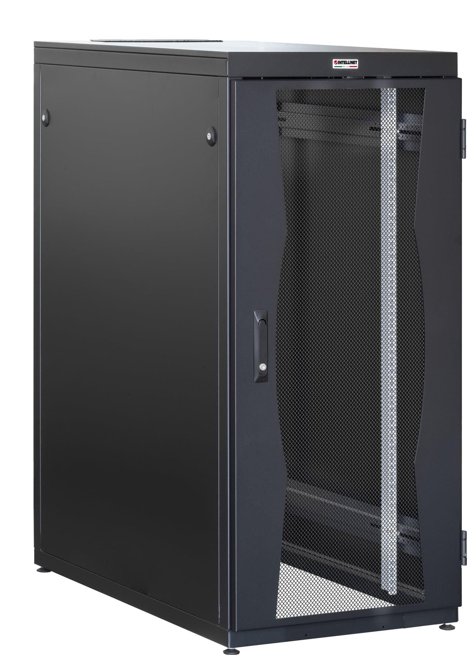 Armadio NetRack 19'' 600x600 27 Unità Nero Porte Grigliate da Assemblare