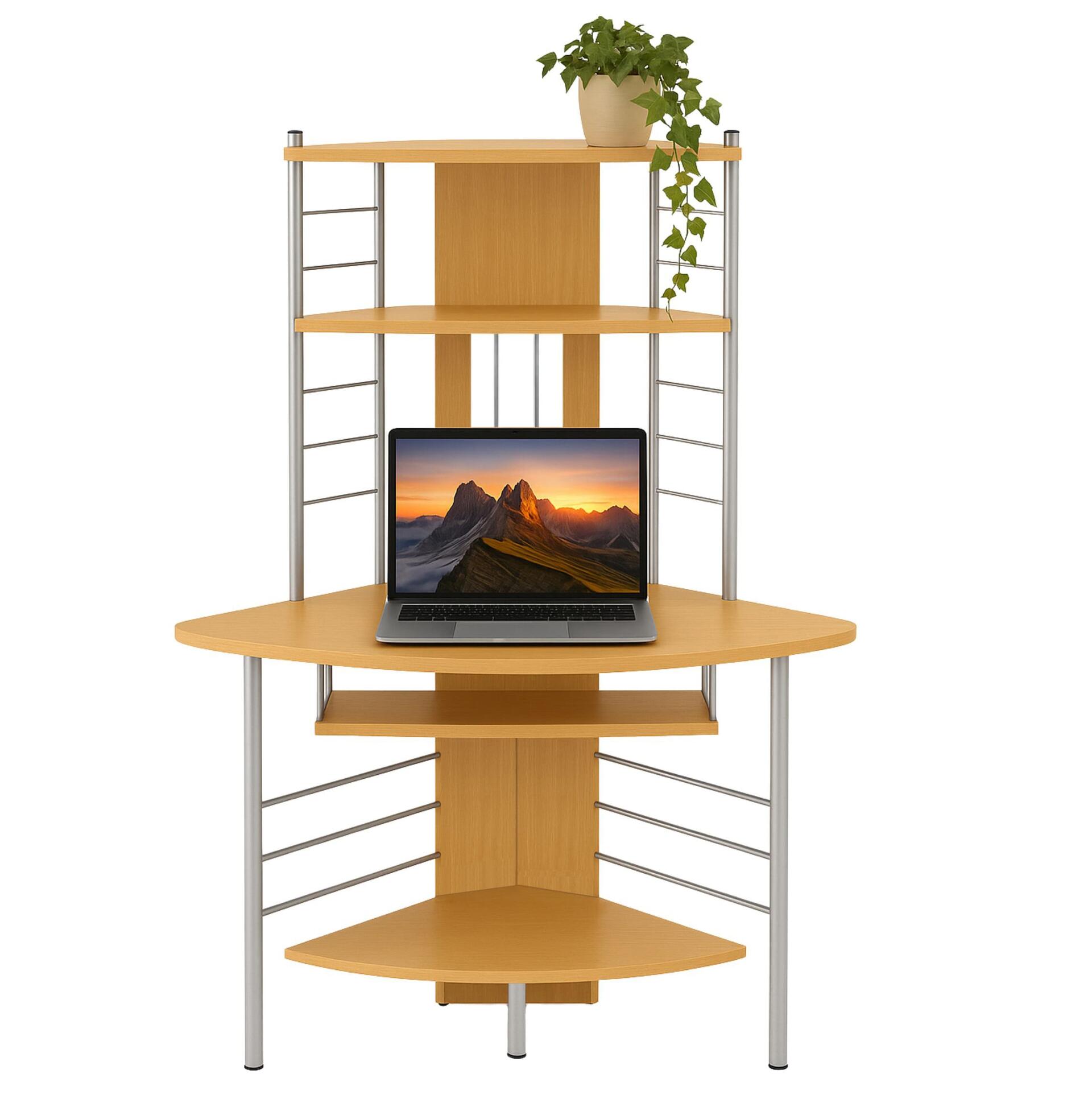 Scrivania per Computer Angolare, Faggio