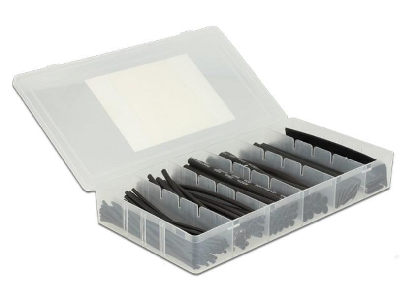 Kit 100 Tubi Guaina Termorestringente Nero per Isolamento Cavi