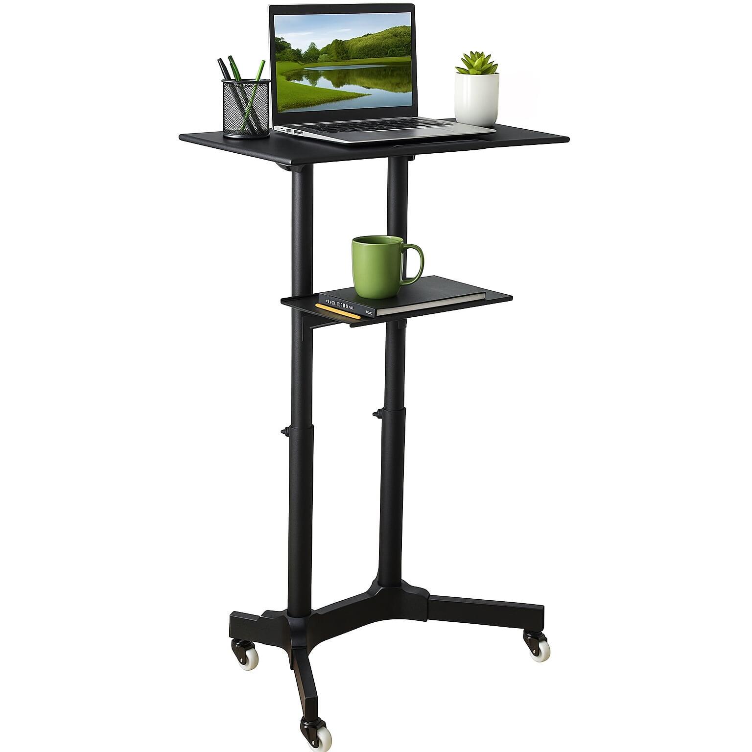 Postazione di Lavoro Supporto Laptop con Mensola Altezza Regolabile