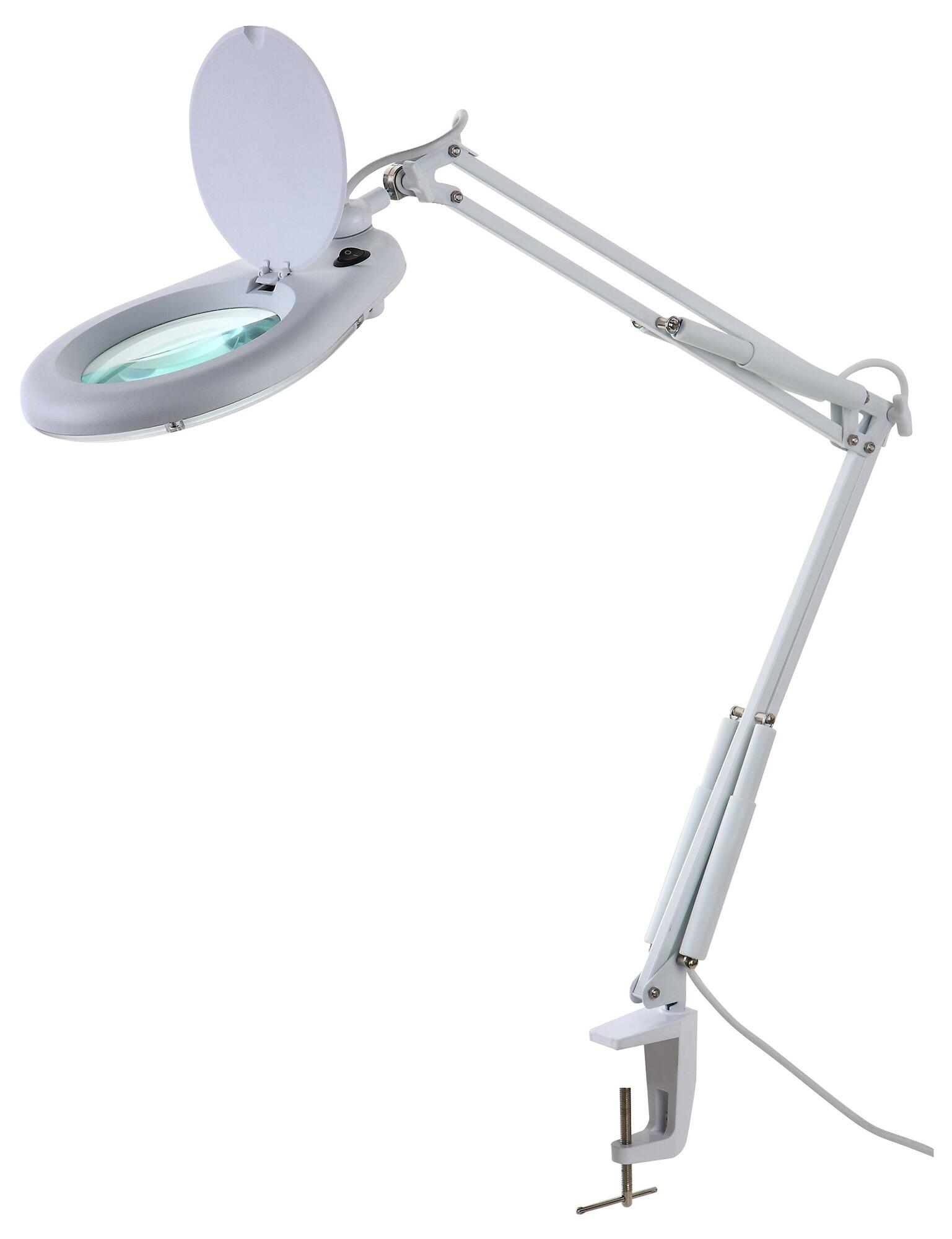 Lente d'ingrandimento con lampada e morsetto