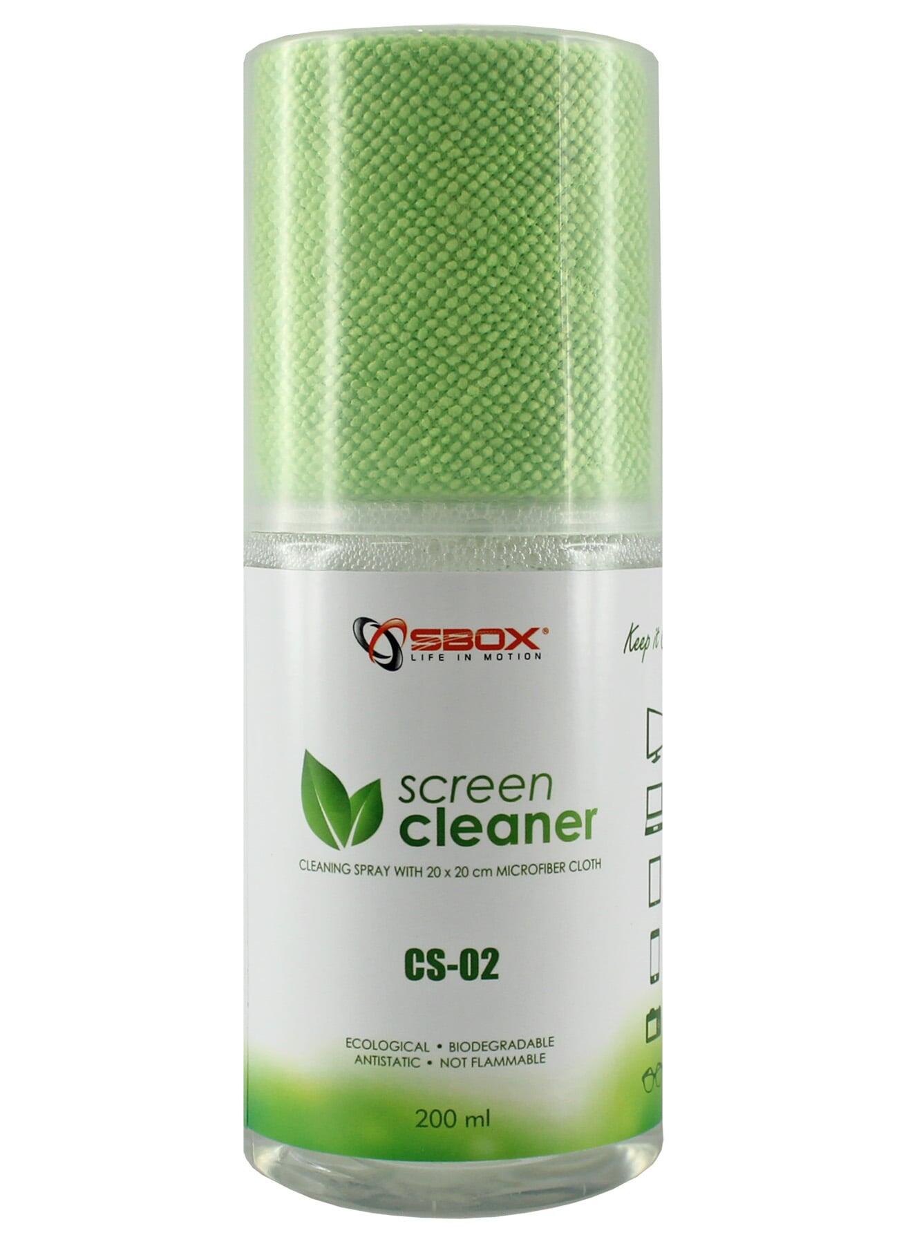 Spray di Pulizia per Monitor LCD con Panno in Microfibra Verde