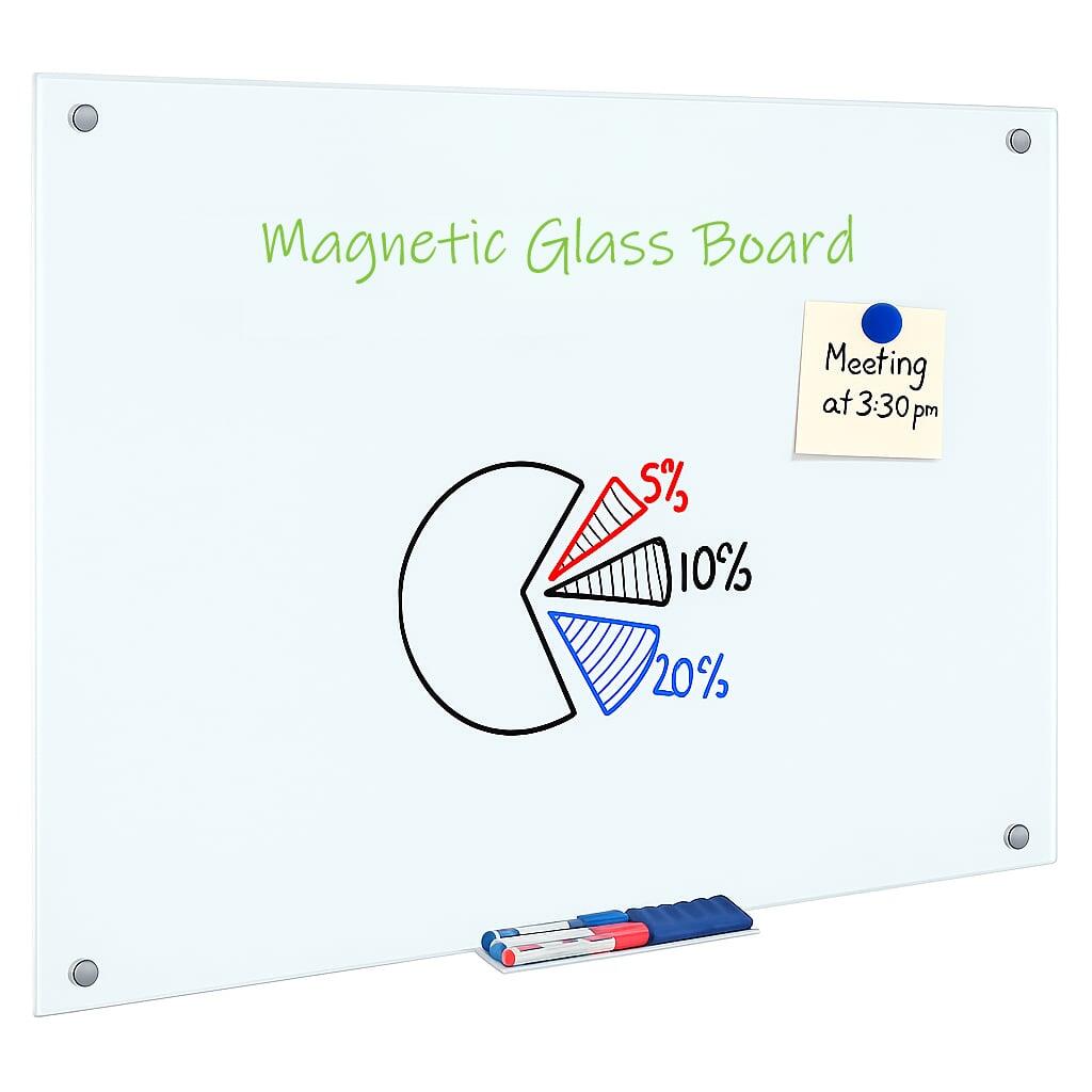 Lavagna Magnetica in Vetro Bianco 60x90 cm