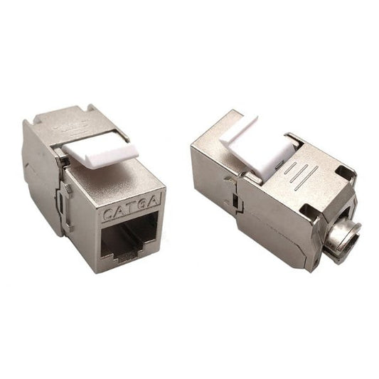 Frutto Keystone Jack CAT6A STP 180° senza attrezzi – connettore schermato tool-less per cablaggio di rete