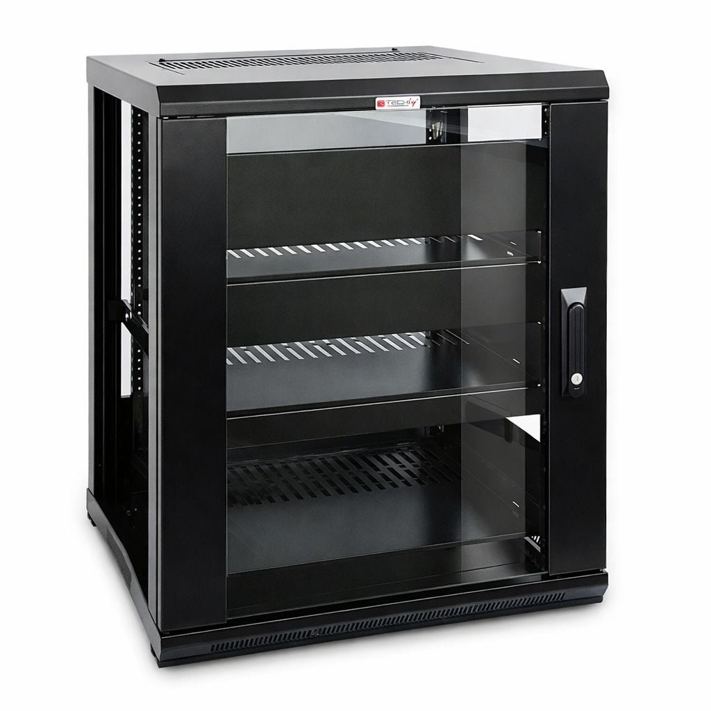 Armadio Rack 19'' 600x600 15U per Audio Video Nero