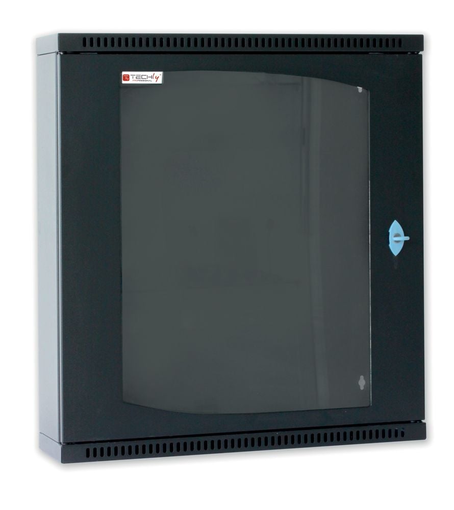 Armadio Rack 19'' Flat a muro p.15cm 12 unità sezione unica Nero