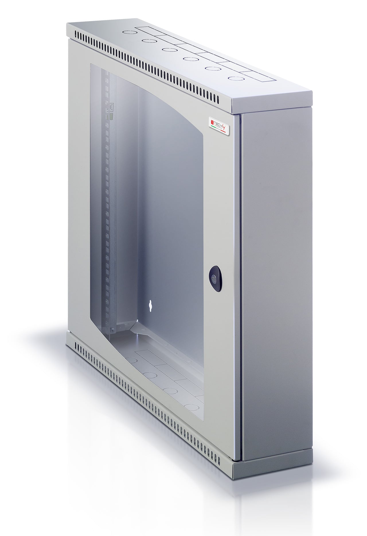 Armadio Rack 19'' Flat a muro p.15cm 12 unità sezione unica Grigio