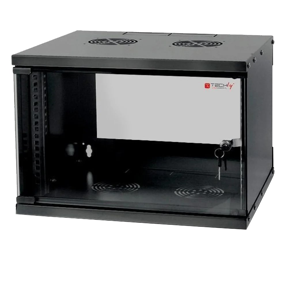 Armadio Rack 19'' a Muro 6U prof. 450 Nero Assemblato