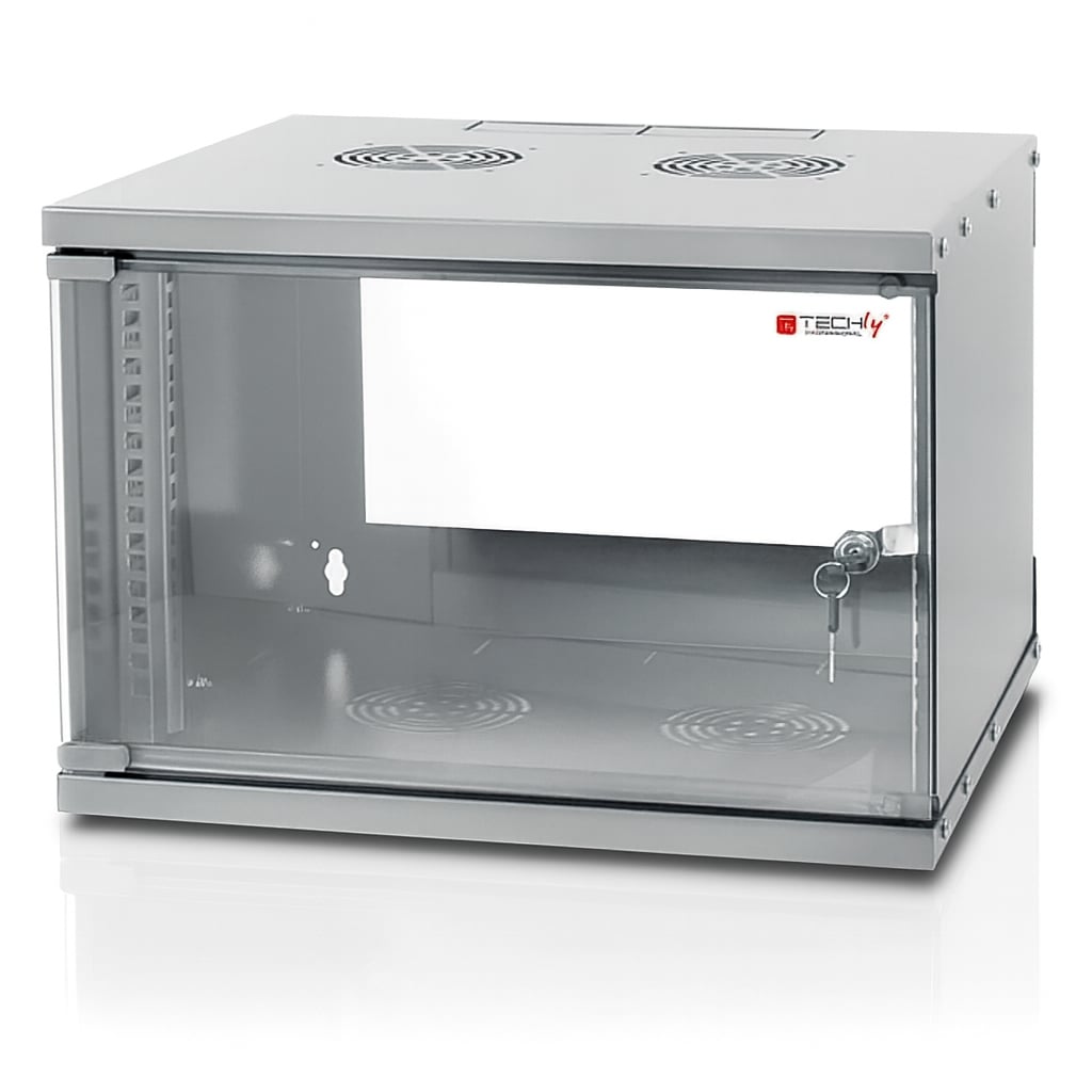 Armadio Rack 19'' a Muro 6U prof. 450 Grigio Assemblato