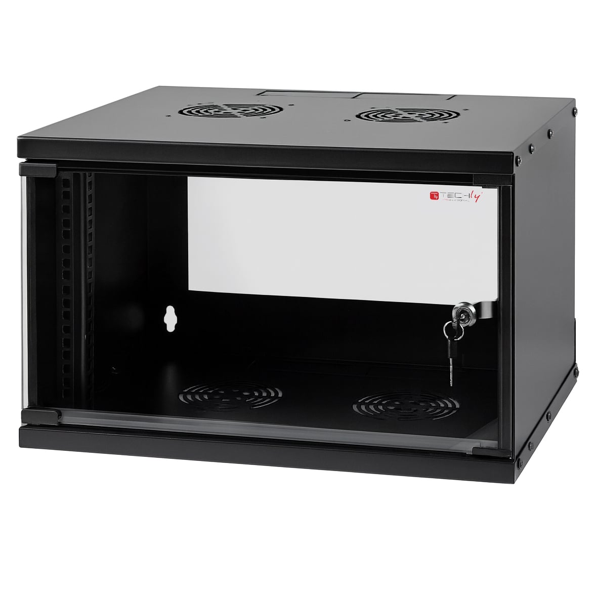 Armadio Rack 19'' a Muro 9U prof. 450 Nero Assemblato