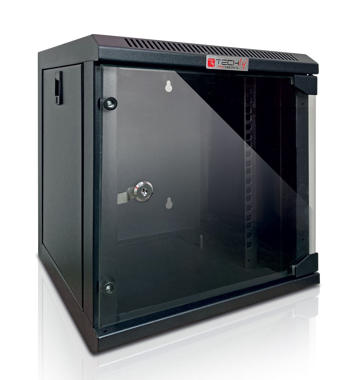 Armadio Rack 10'' a Muro 9 Unità Pannelli Asportabili Nero