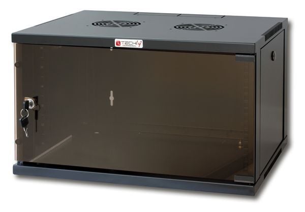 Armadio Rack 19'' a Muro 6U prof. 600 Nero Assemblato