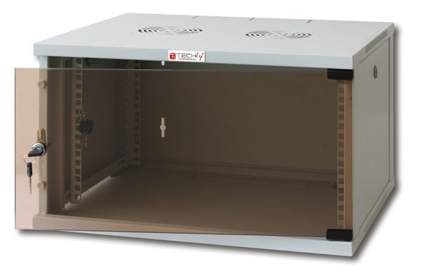 Armadio Rack 19'' a Muro 6U prof. 450 Grigio Assemblato