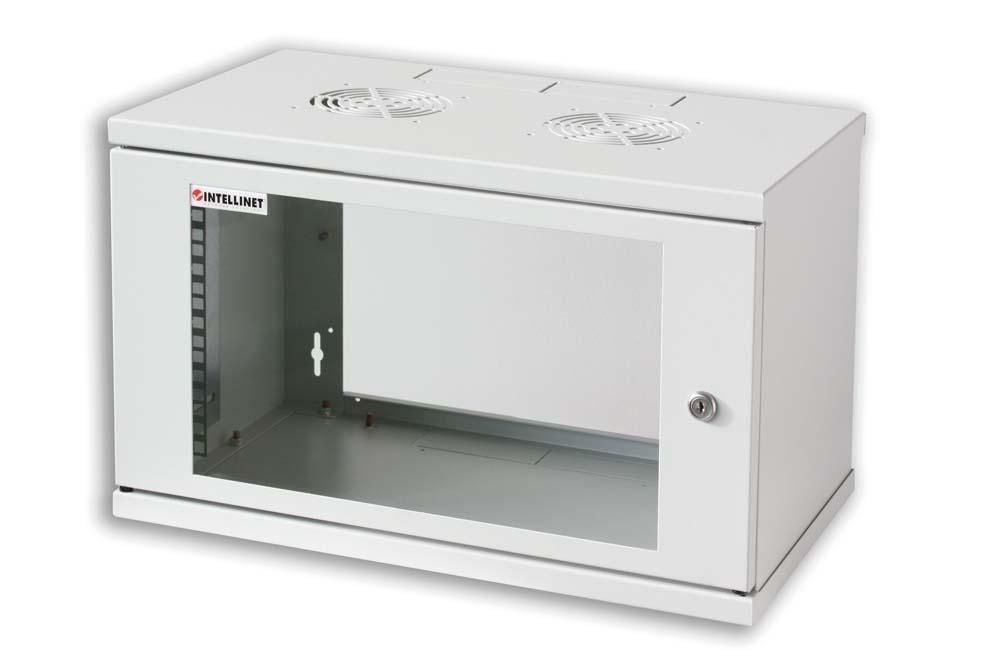 Armadio Rack 19'' a muro 16 unità prof. 400 Grigio Assemblato