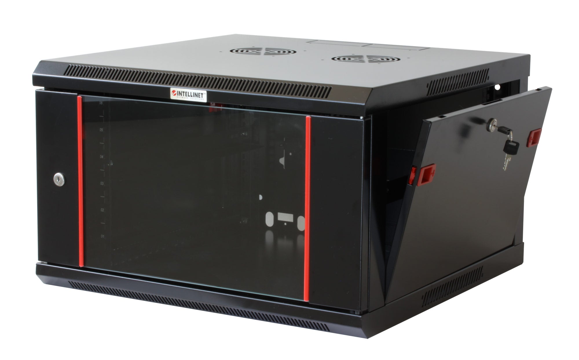 Armadio Rack 19'' a muro 6 unità sezione unica prof. 450mm Nero