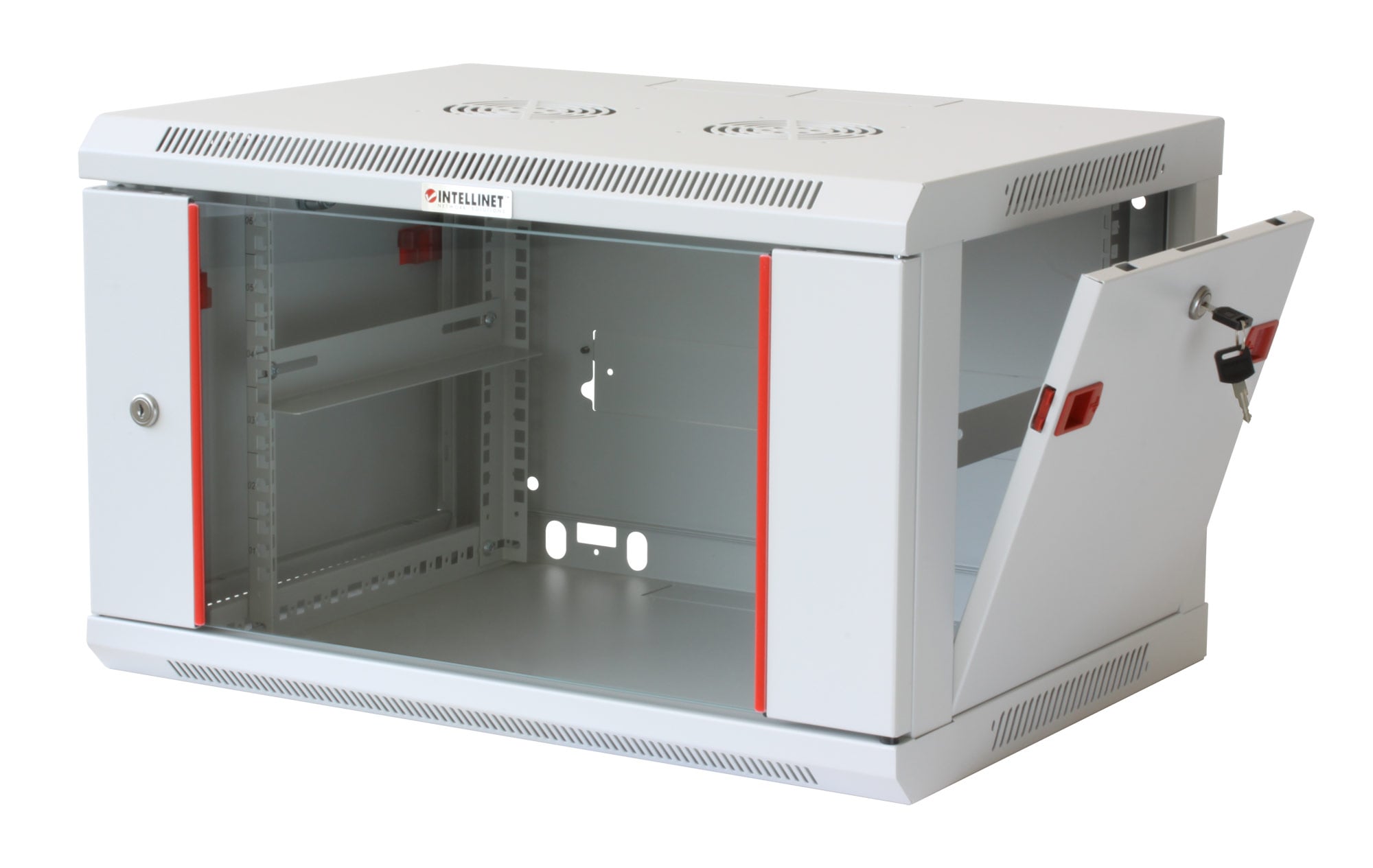 Armadio Rack 19'' a muro 6 unità sezione unica prof. 600mm Grigio