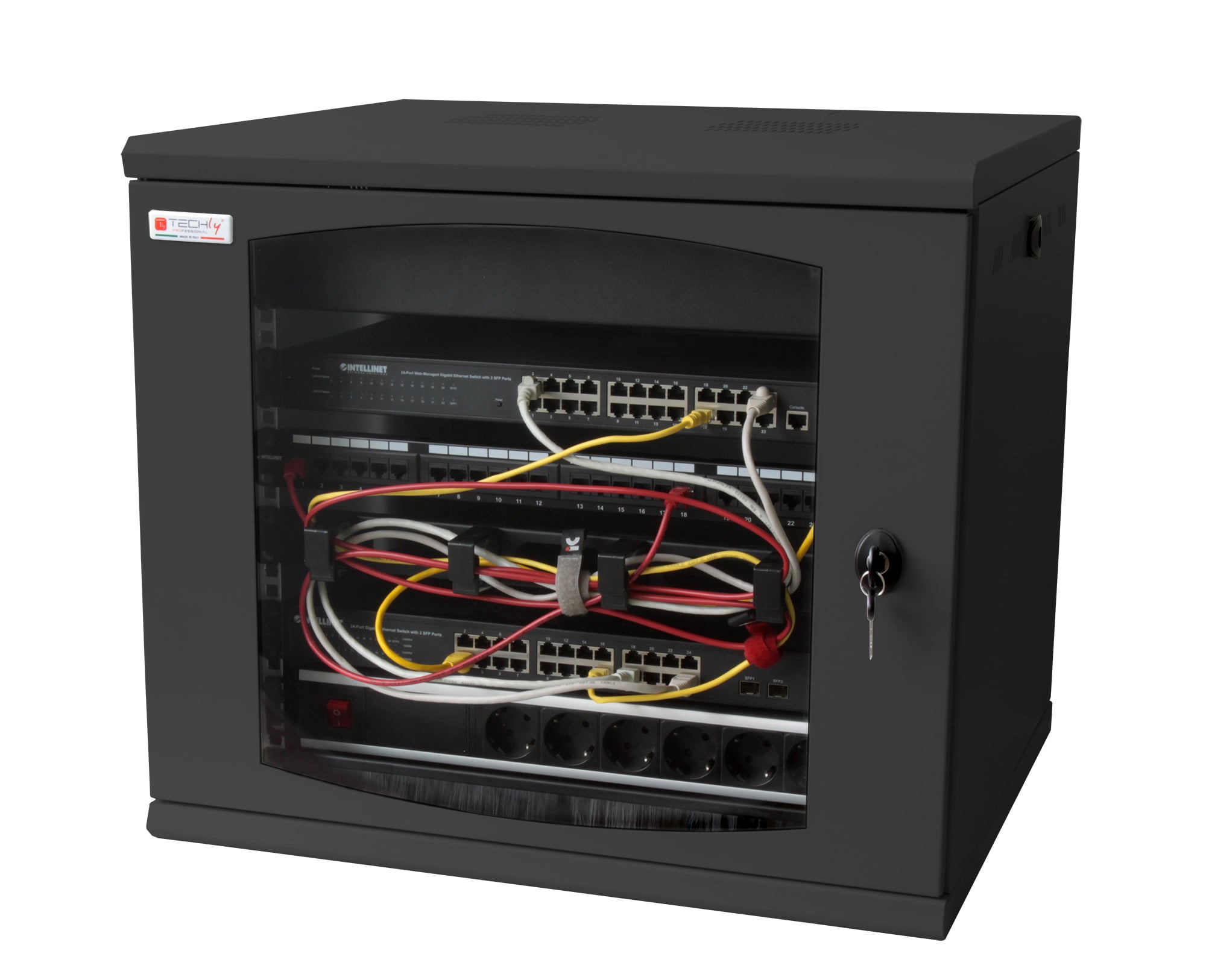 Armadio Rack 19'' a muro 10 unità sezione unica prof. 500mm Nero