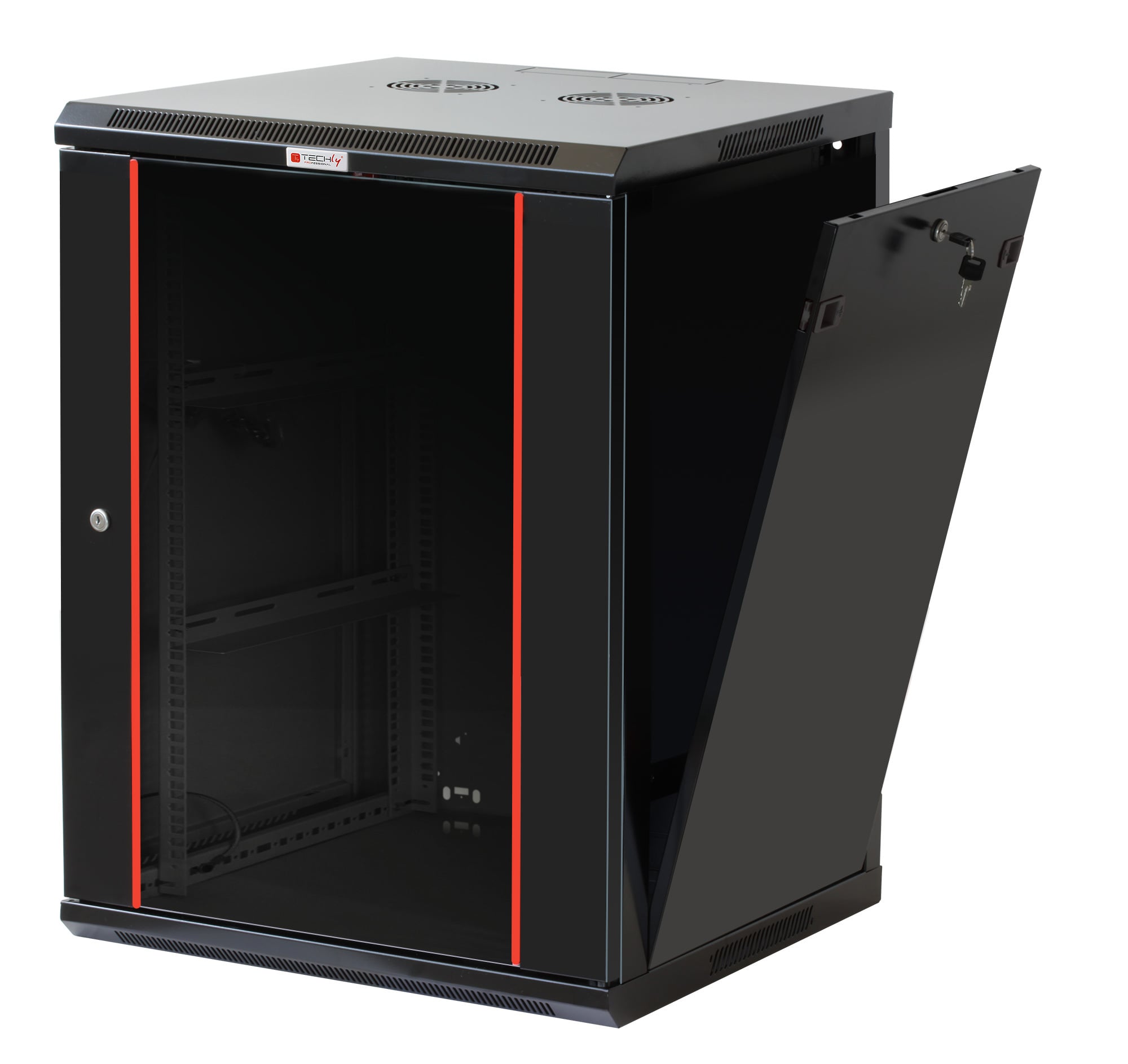 Armadio Rack 19'' a muro 20 unità sezione unica prof. 600mm Nero