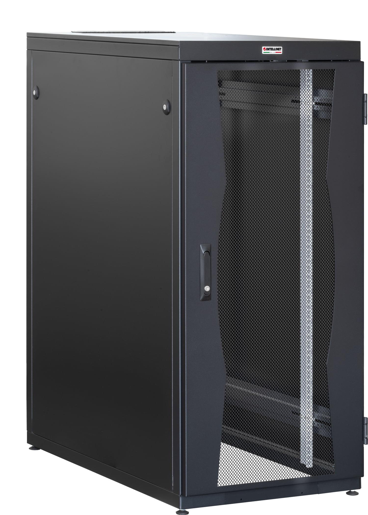 Armadio NetRack 19'' 600x600 27 Unità Nero Porte Grigliate da Assemblare