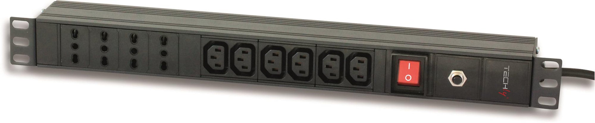 Multipresa 4 IT + 6 VDE da Rack 19'' con Interruttore Spina Italiana 1U