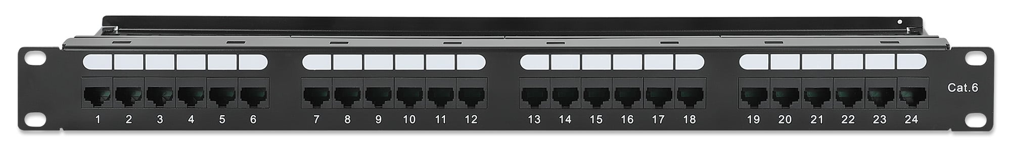 Pannello Patch UTP 24 Posti RJ45 Cat.6 con Barra Gestione Cavi