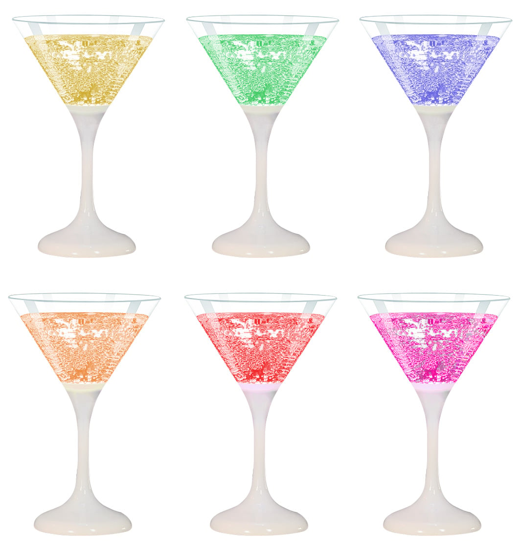 Confezione da 6 Bicchieri da Cocktail con 6 Colorazioni LED