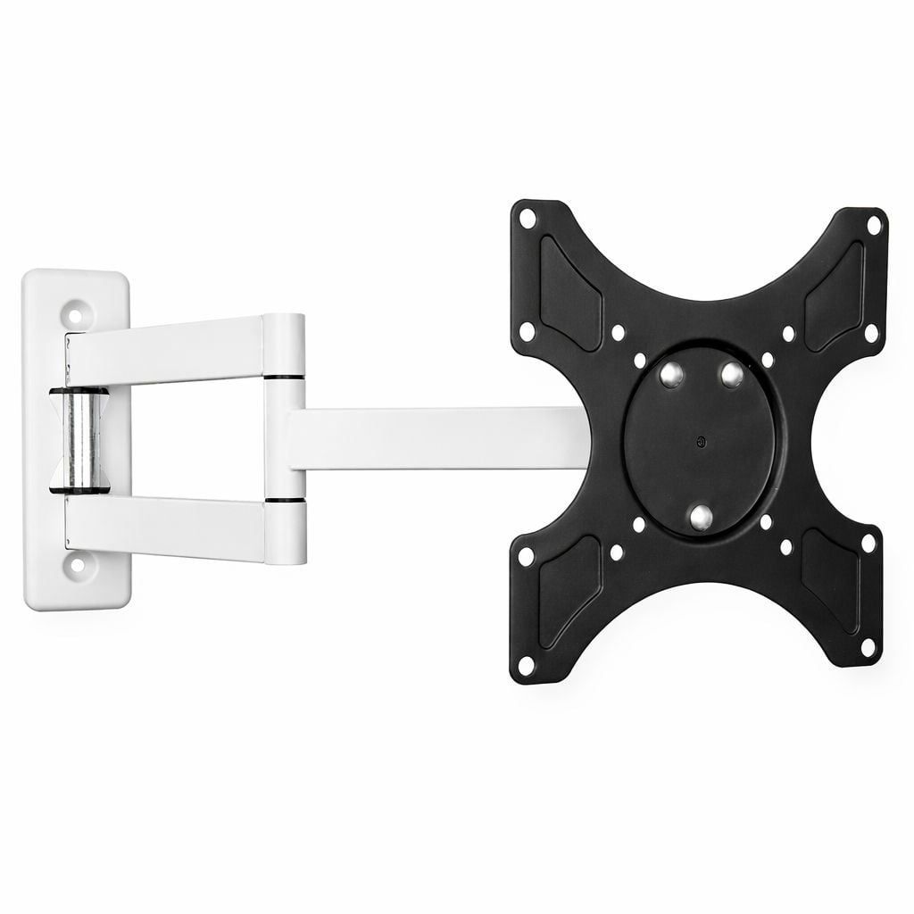 Supporto a Muro per TV LED LCD 19-37'' Inclinabile 3 Snodi Bicolor Bianco Nero