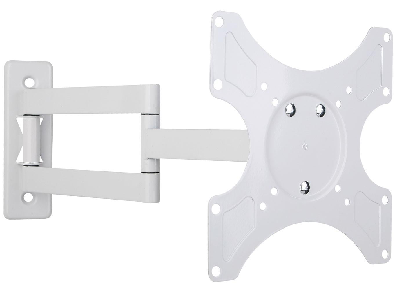 Supporto a Muro per TV LED LCD 19-37'' Inclinabile 3 Snodi Bianco