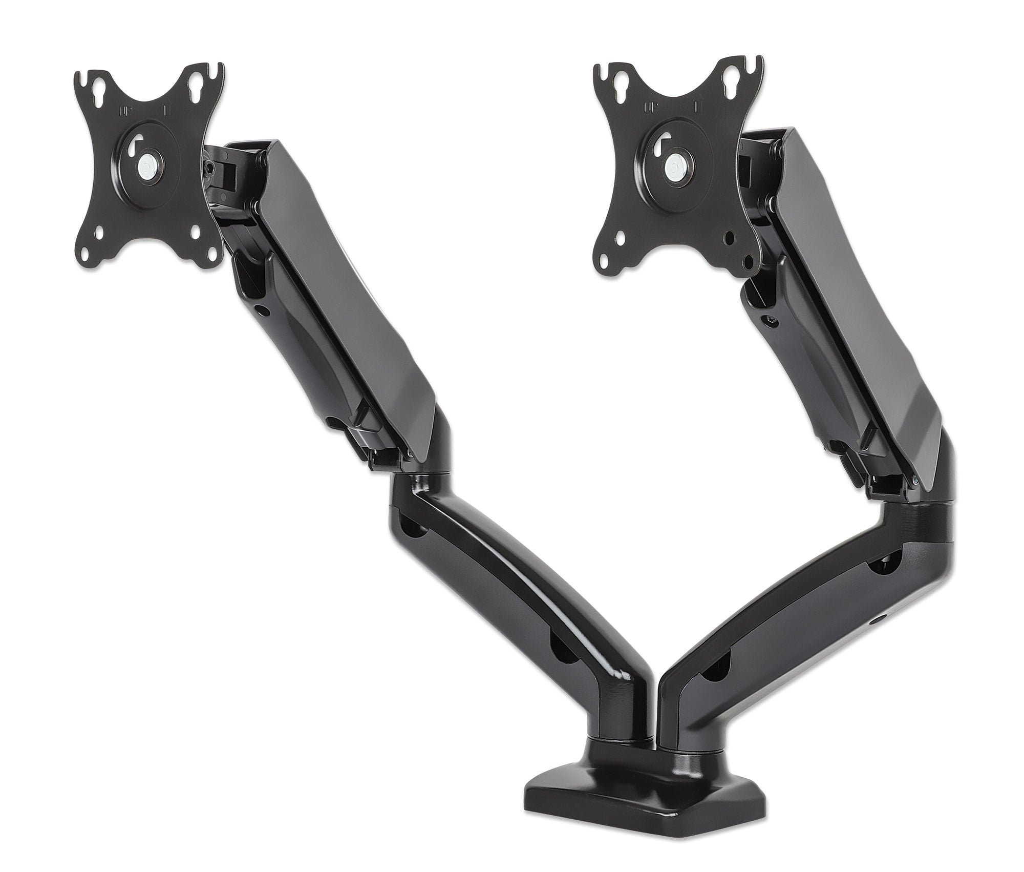 Supporto da scrivania in Alluminio per 2 Monitor 13-27'' con Molla a Gas