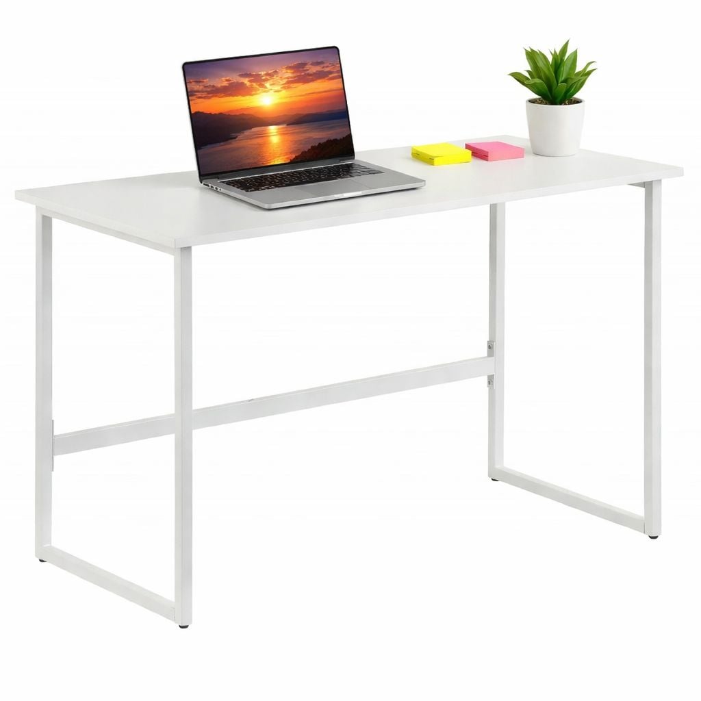 Scrivania per Computer dal Design Moderno per Casa e Ufficio Bianco