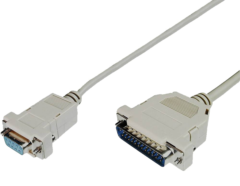 Cavo null modem 25 DB Maschio 9 DB Femmina 1,80 mt