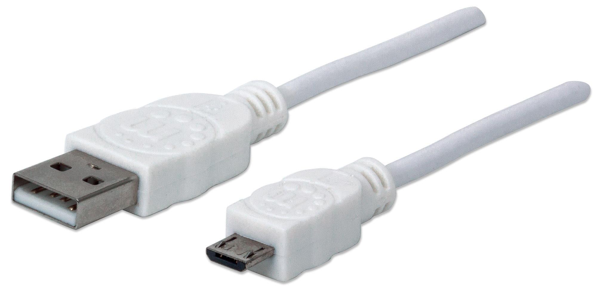 Cavo USB 2.0 A maschio/Micro B maschio 0,6m Bianco