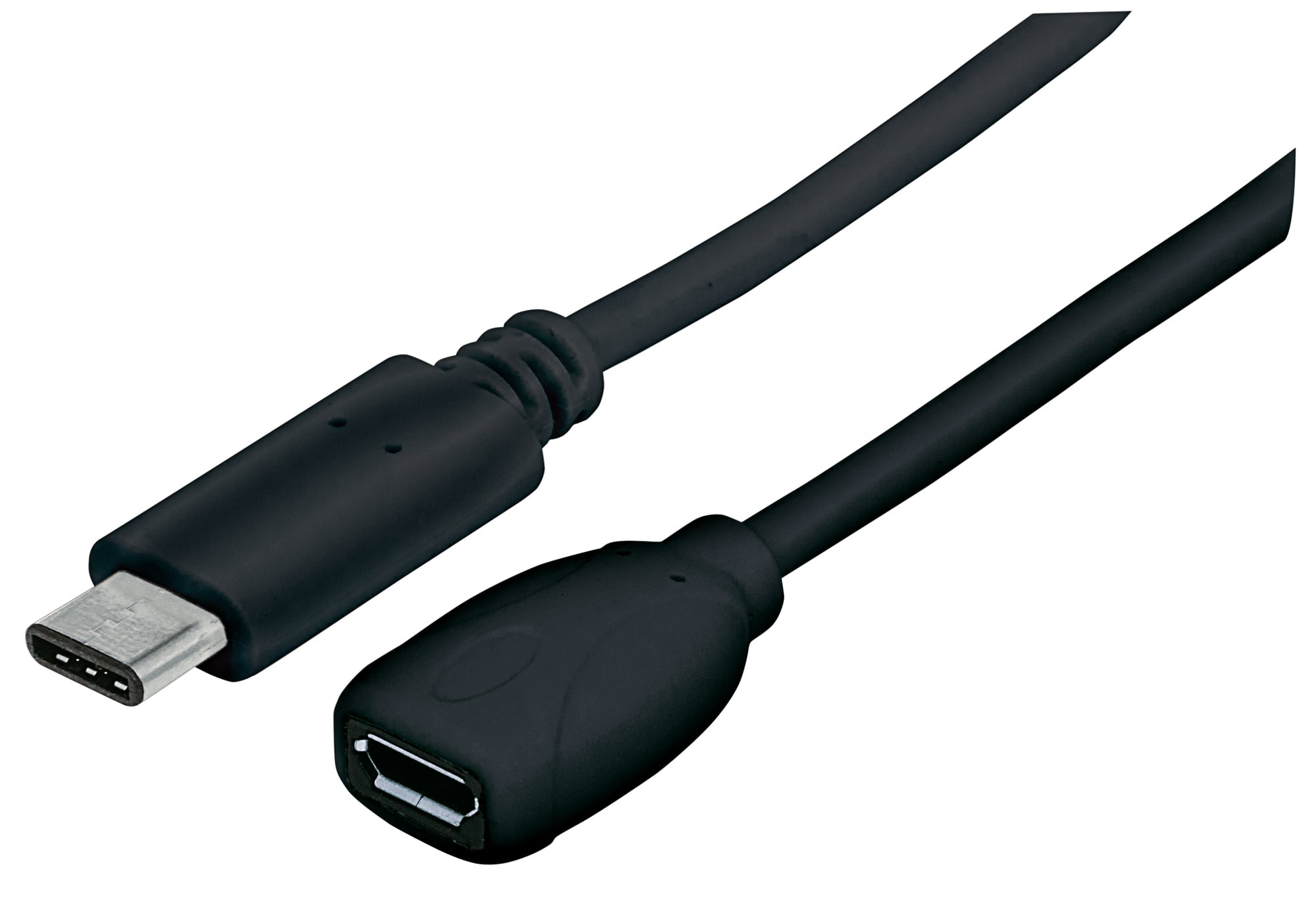 Cavo HiSpeed USB MicroB Femmina / USB-C Maschio 0,15m Nero