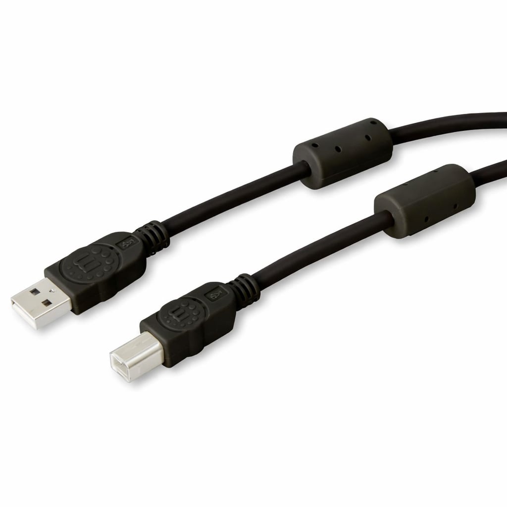 Cavo USB 2.0 A M / B M 1.8m con Ferrite Doppia Schermatura Nero