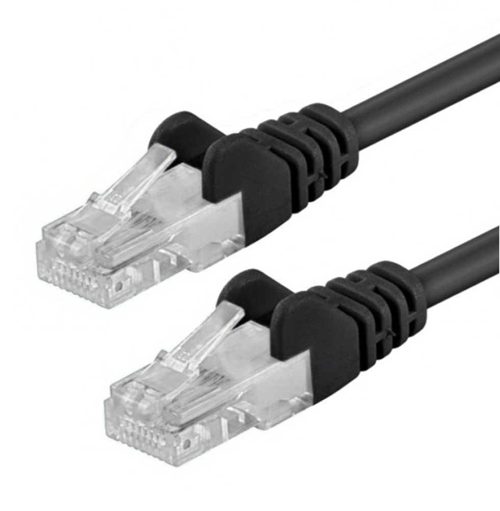 Cavo di rete Patch in Rame Cat. 5e Nero UTP 1 m