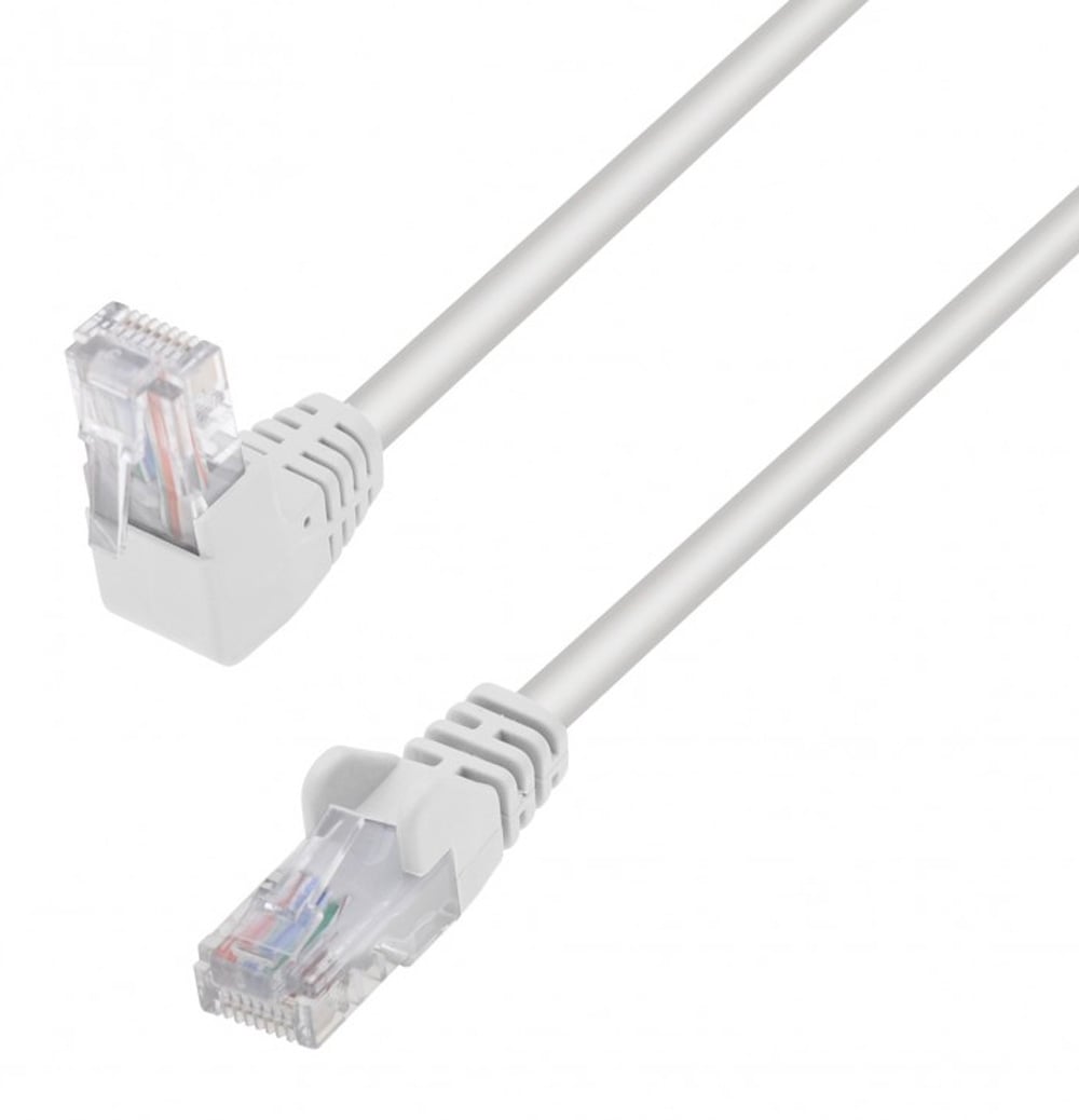 Cavo di Rete Patch Connettore Angolato 90° CCA Cat. 5E UTP 5m Bianco