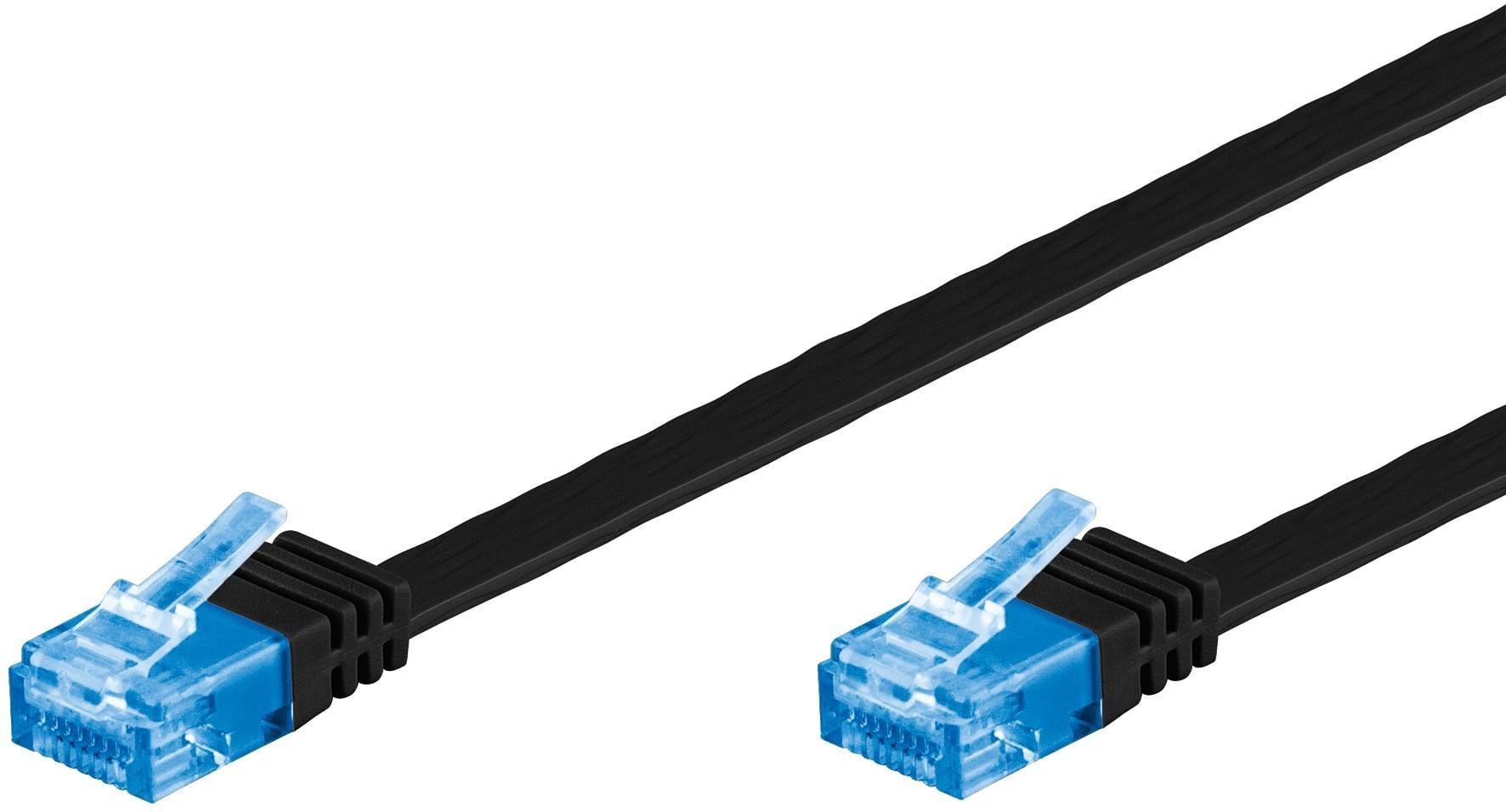 Cavo di Rete Patch Piatto in Rame Cat.6A UTP 15m Nero
