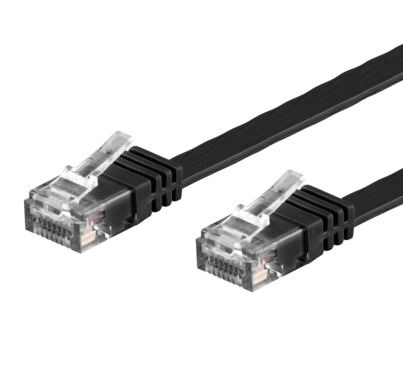 Cavo di Rete Patch Piatto in Rame Cat.6 Nero UTP 2m