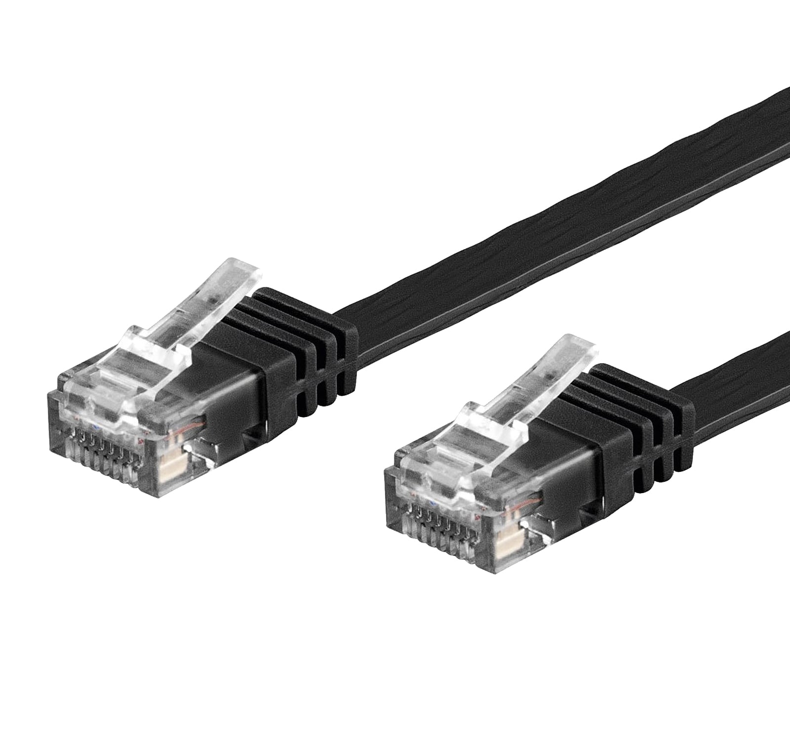 Cavo di Rete Patch Piatto in Rame Cat.6 Nero UTP 5m