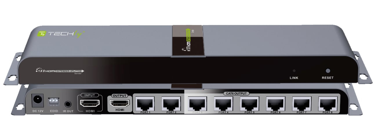 Extender Splitter HDMI 1x8 con IR su Cavo Cat. 6 fino a 40m