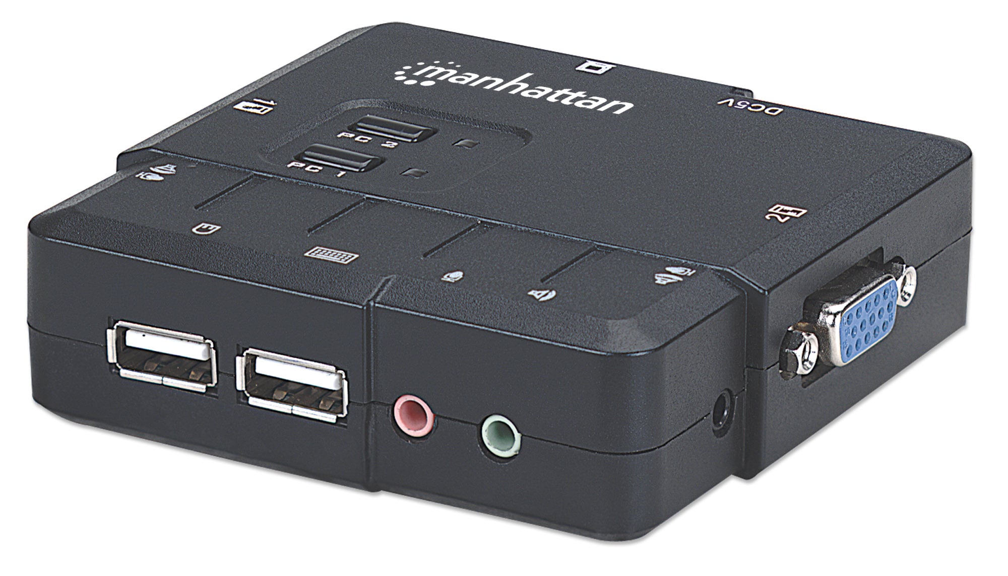KVM Switch 2 Porte USB/Audio Nero