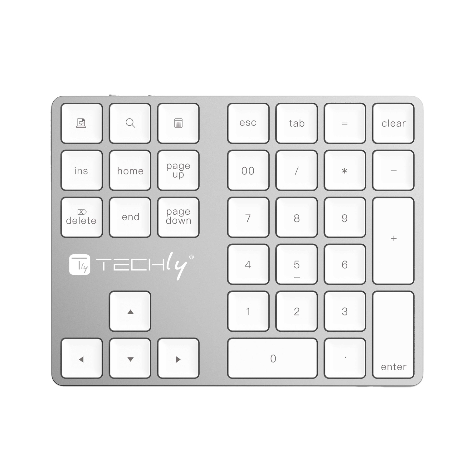 Tastierino Numerico BT V3.0 Wireless 34 Tasti Argento