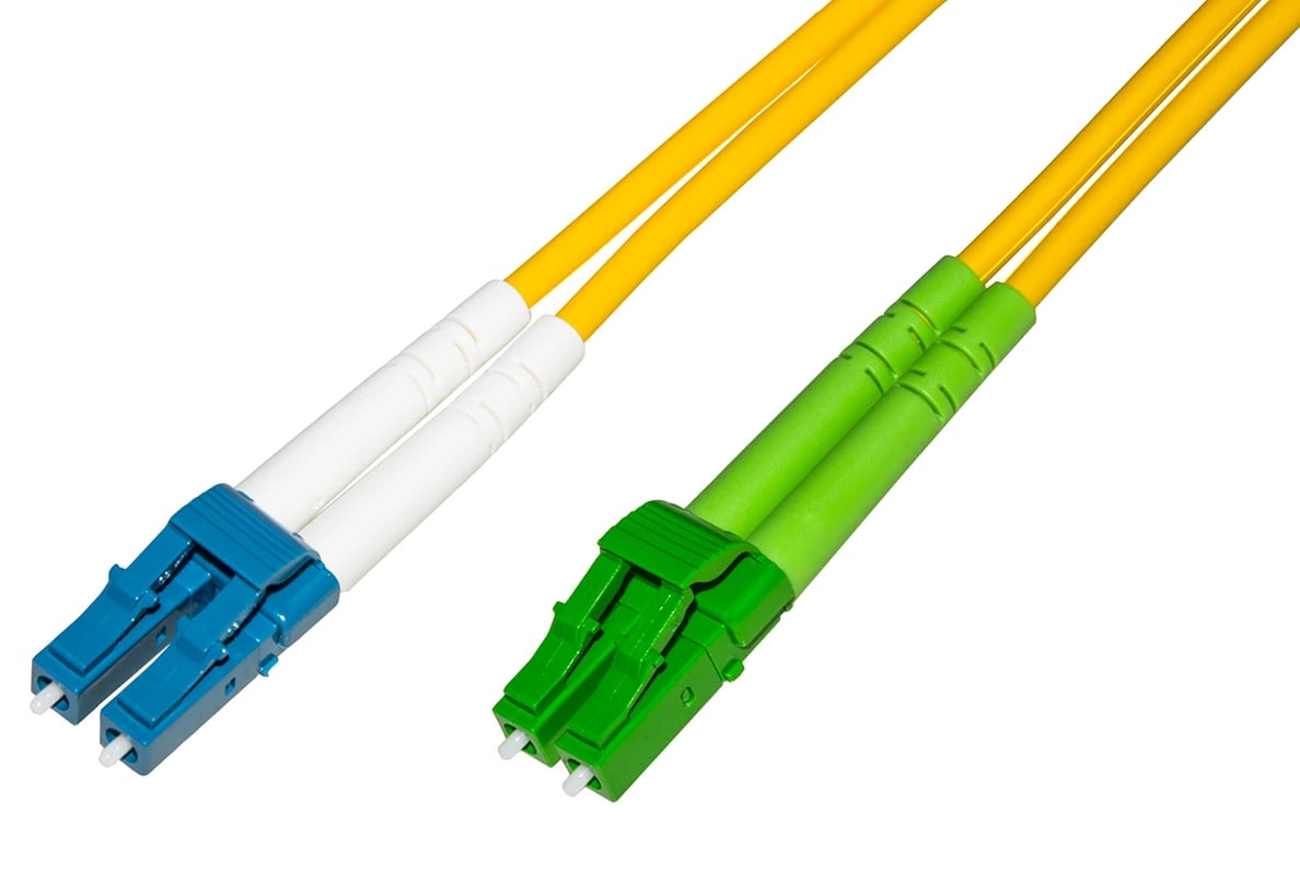 Cavo in Fibra Ottica Monomodale OS2 LC-APC Duplex a LC-UPC Duplex 9/125 G657.A2 2m