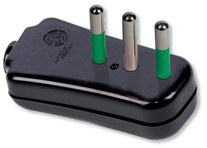 Spina ribassata 2P+T 10A Nero